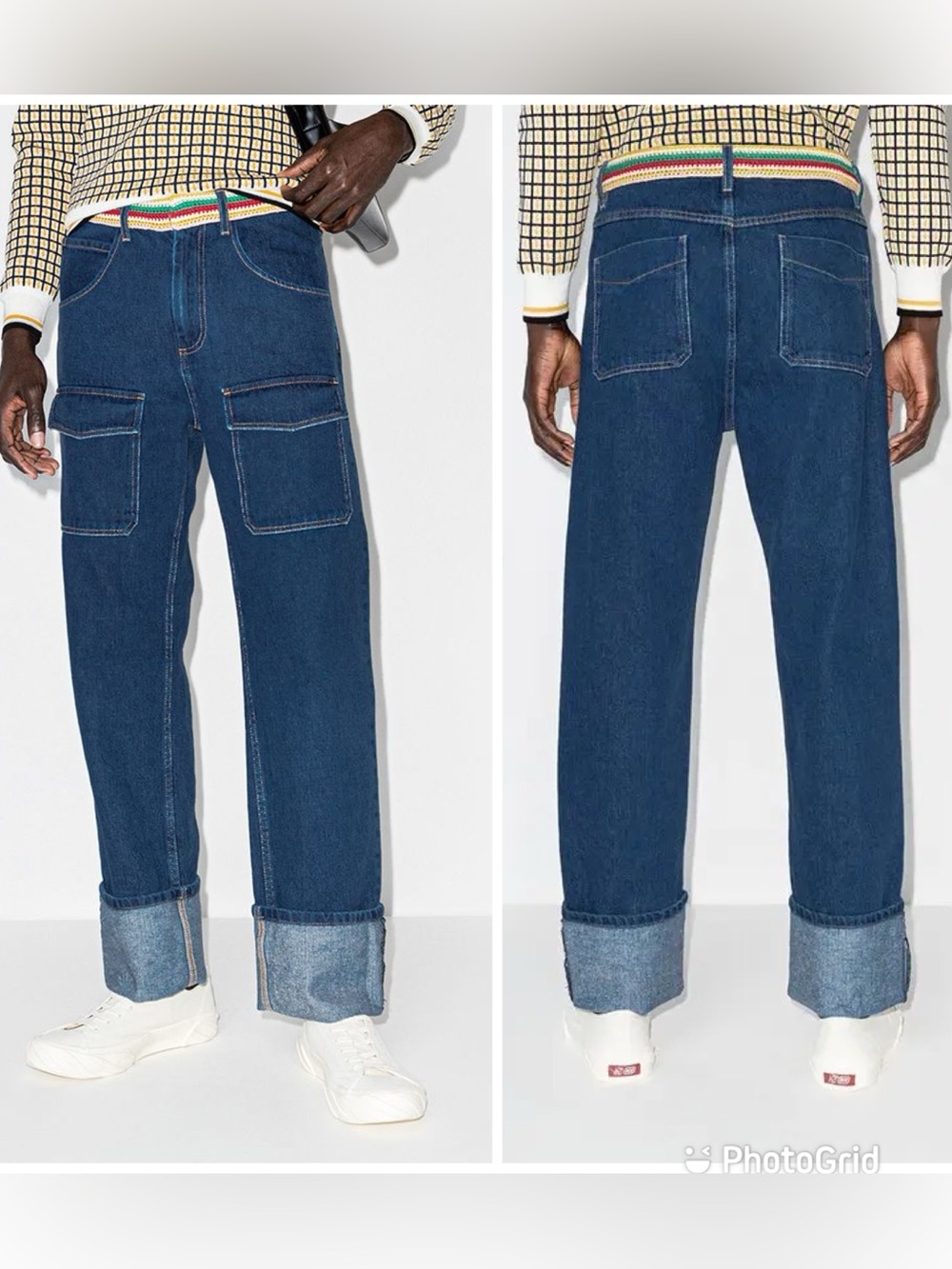 WALES BONNER Brixton Crochet-Waist Straight-Leg Jeans - Picture 1 of 10